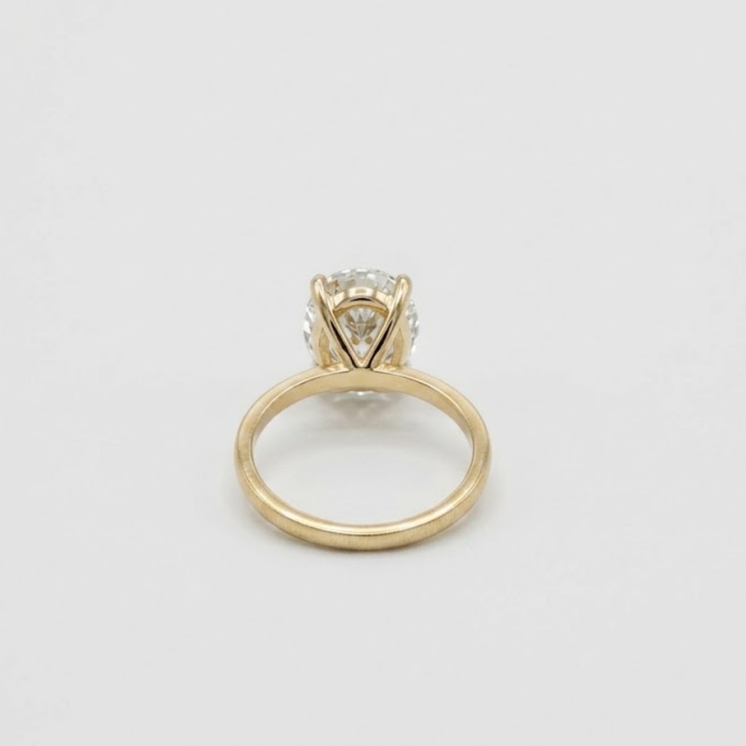 Oval Cut Natural Diamond Engagement Ring for Women | Luxury Solitaire Diamond Ring