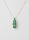 1.5 Ct Elegant Green Teardrop Gemstone Pendant Necklace