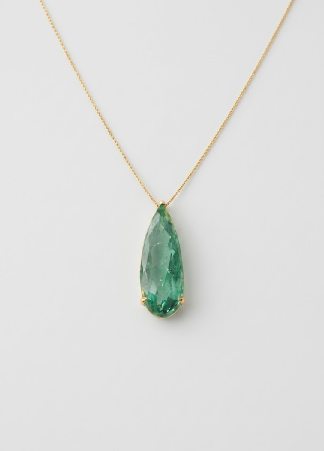 Natural Emerald Drop Pendant Necklace for Women | Luxury Gemstone Necklace | Fine Jewelry