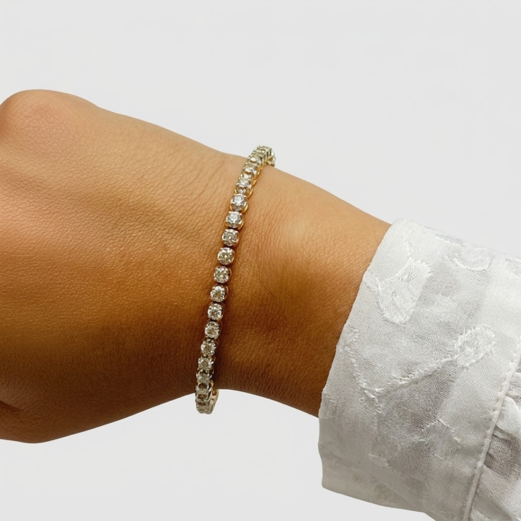 Luxury Diamond Tennis Bracelet for Women – Elegant Gold Stackable Bracelet, Minimalist Everyday Fine Jewelry Gift