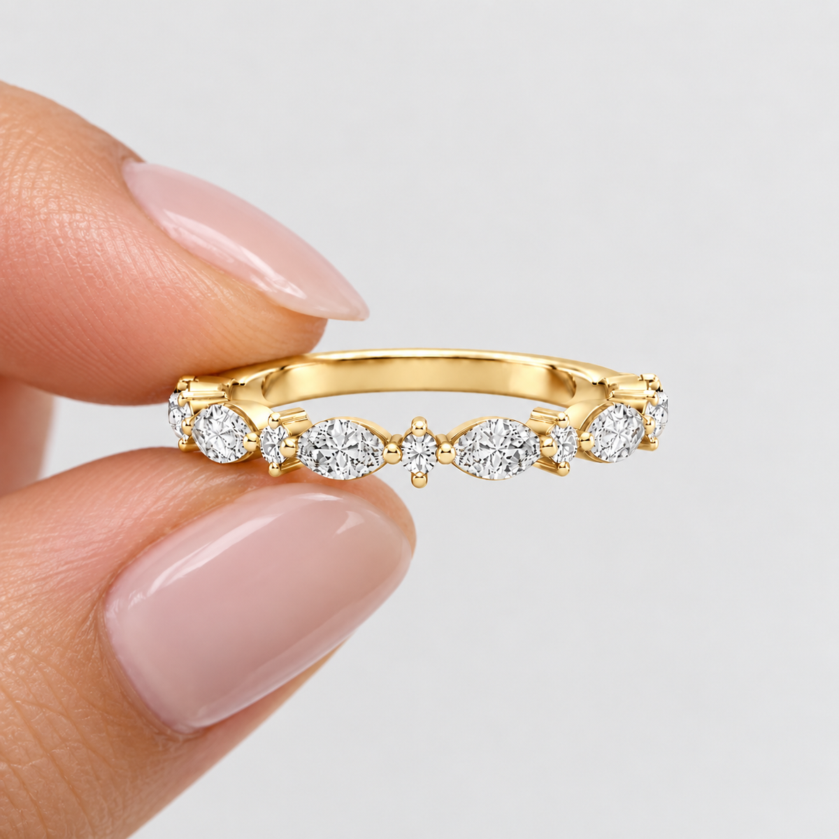 Lab-Grown Diamond Half-Eternity Band Four Prongs 0.60 Ct. (EF/VVS-VS)
