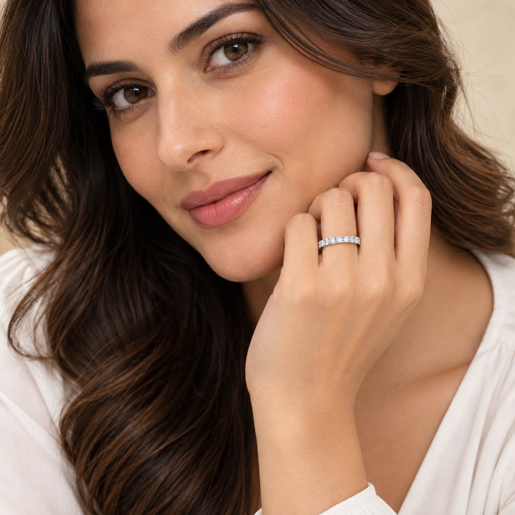 0.50 Ct. Lab-Grown Diamond Eternity Band Round-Cut (EF/VVS-VS)