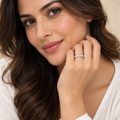 0.50 Ct. Lab-Grown Diamond Eternity Band Round-Cut (EF/VVS-VS)