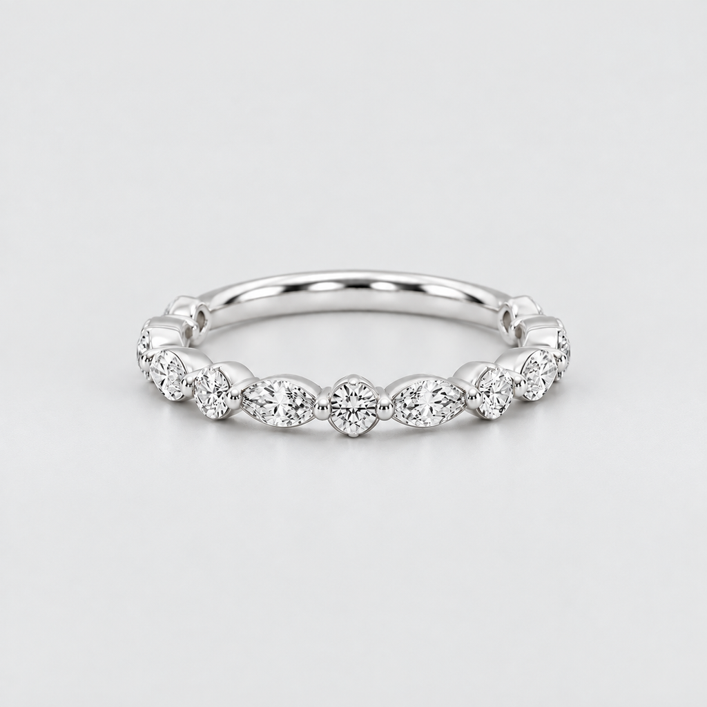 Lab-Grown Diamond Band Round & Marquise Cut 0.60 Ct. (EF/VVS-VS)