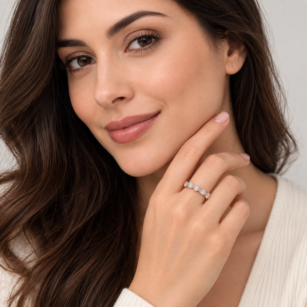 Lab-Grown Diamond Band Round & Marquise Cut 0.60 Ct. (EF/VVS-VS)