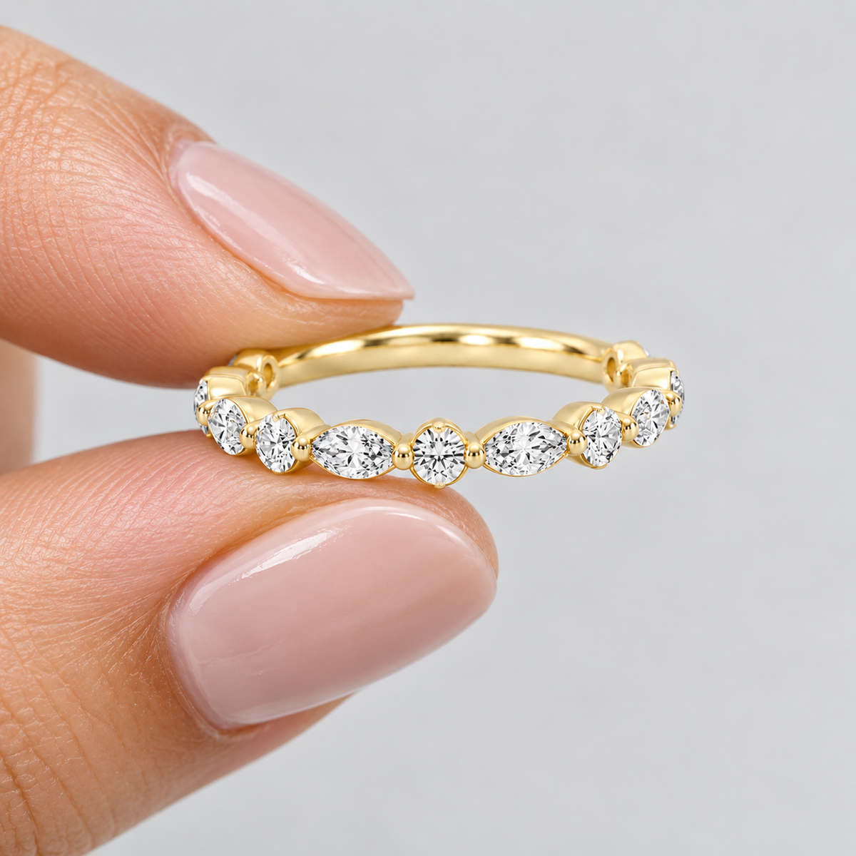 Lab-Grown Diamond Band Round & Marquise Cut 0.60 Ct. (EF/VVS-VS)