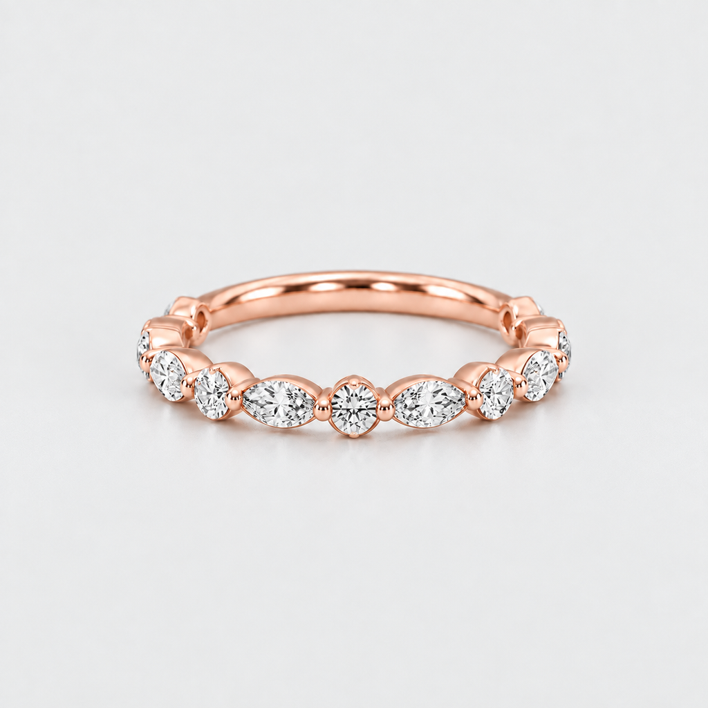 Lab-Grown Diamond Band Round & Marquise Cut 0.60 Ct. (EF/VVS-VS)