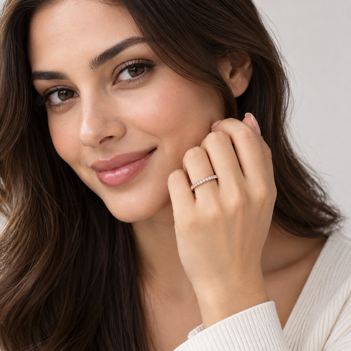 Lab-Grown Diamond Half-Eternity Band Round-Cut 0.25 Ct. (EF/VVS-VS)