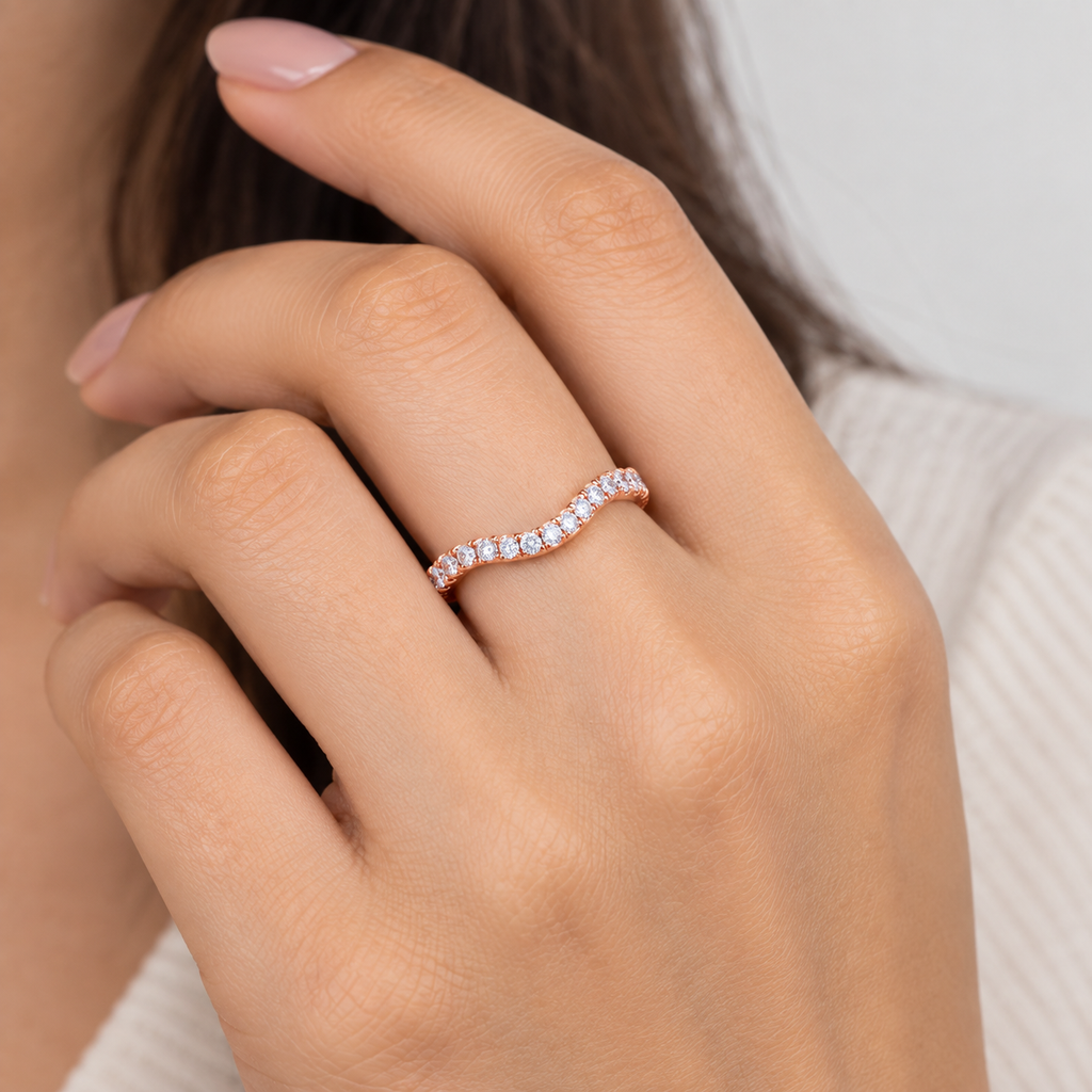 0.50 Ct. Lab-Grown Diamond Ring Half-Eternity Band (EF/VVS-VS)