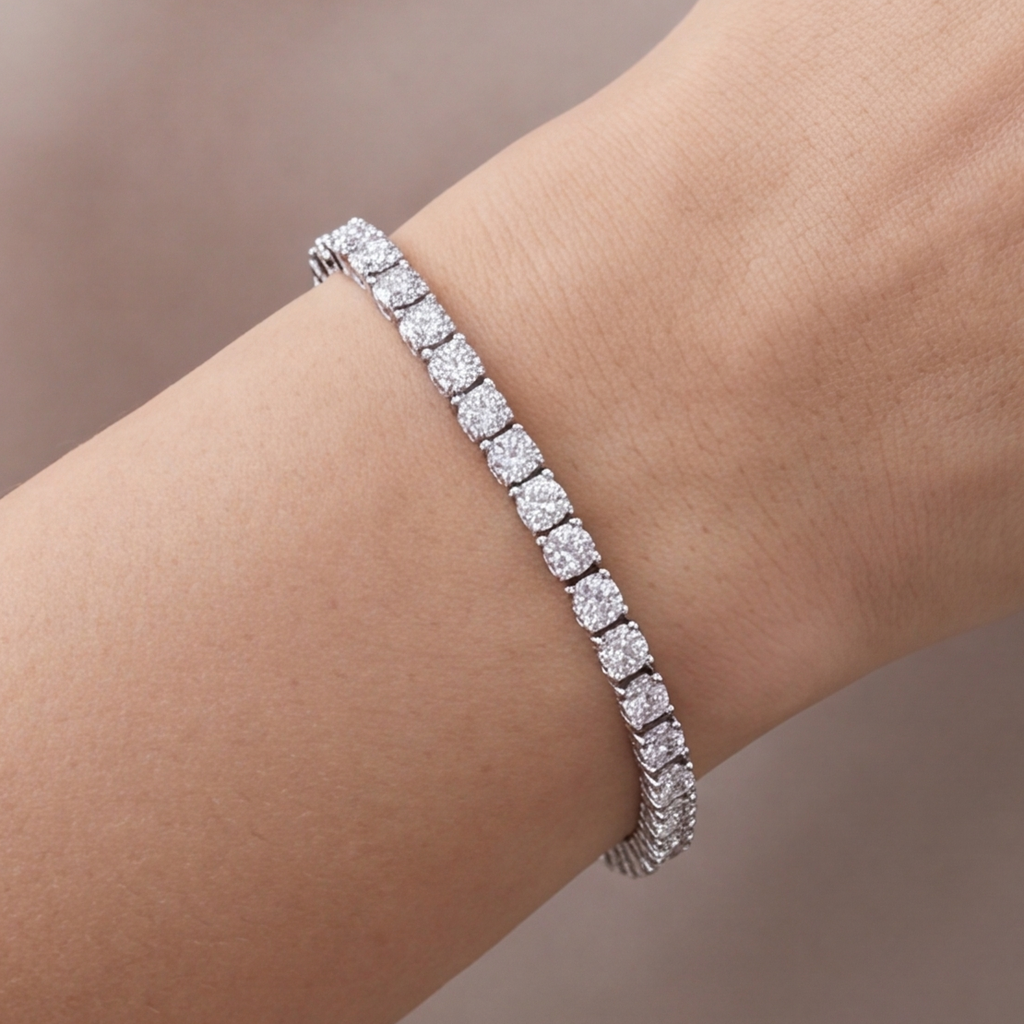 8.80 Ct. Lab Grown Diamond Round Cut Tennis Bracelet (EF-VS SI)