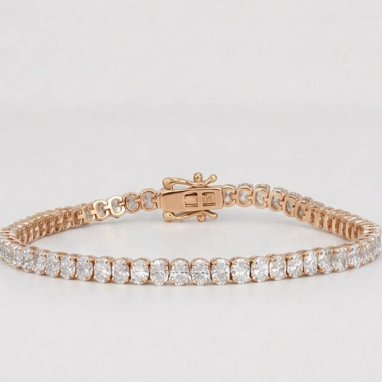 8 Ct. Lab Grown Diamond Oval Cut Tennis Bracelet (EF-VS SI)