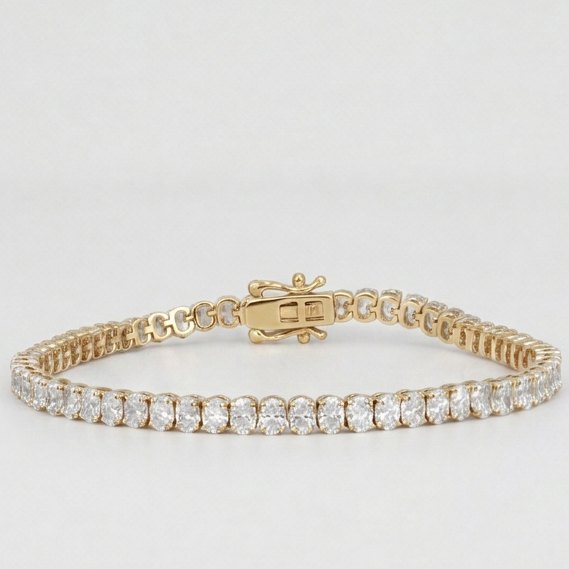 8 Ct. Lab Grown Diamond Oval Cut Tennis Bracelet (EF-VS SI)