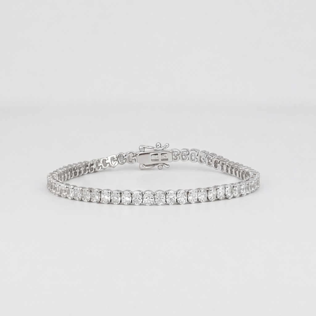 8 Ct. Lab Grown Diamond Oval Cut Tennis Bracelet (EF-VS SI)