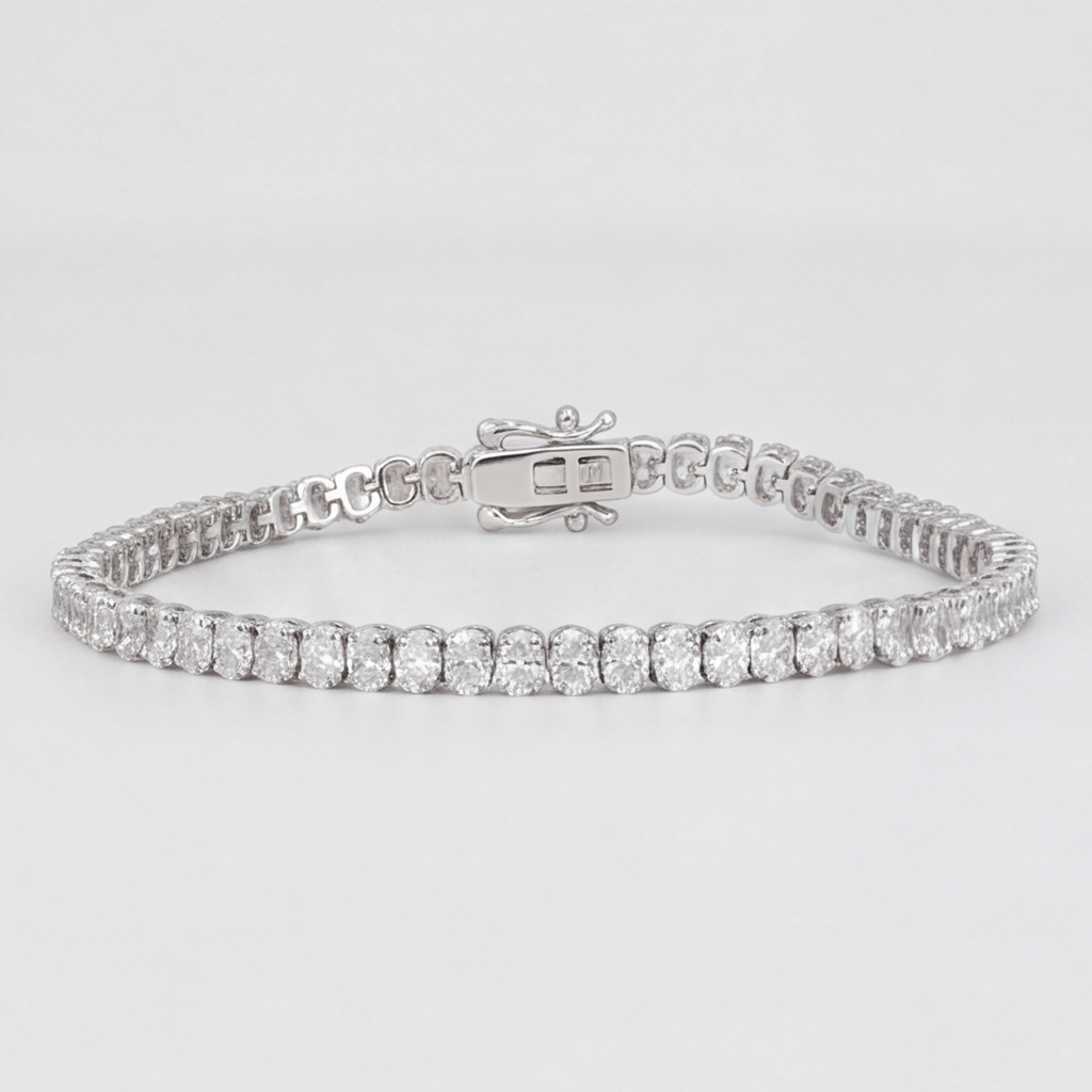 8 Ct. Lab Grown Diamond Oval Cut Tennis Bracelet (EF-VS SI)