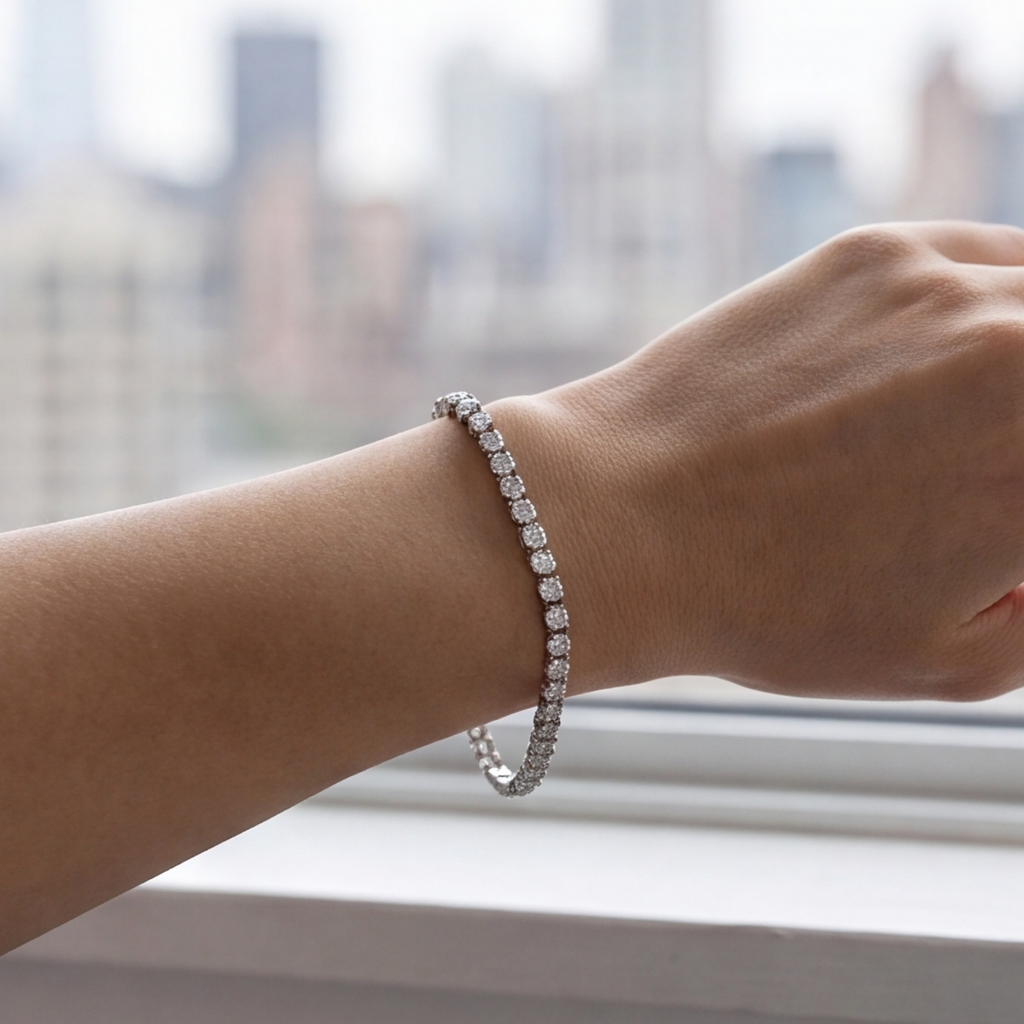 7.50 Ct. Lab Grown Diamond Round Cut Tennis Bracelet (EF-VS SI)