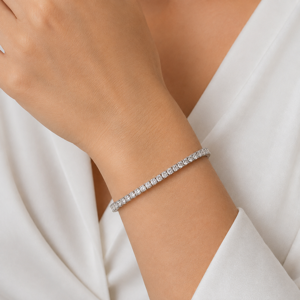8.80 Ct. Lab Grown Diamond Round Cut Tennis Bracelet (EF-VS SI)