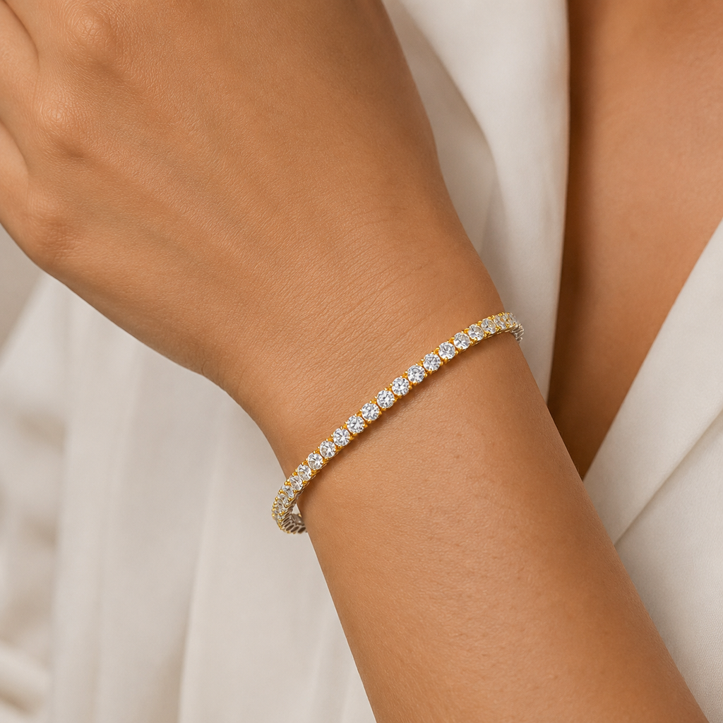 4.76 Ct. Round Cut Lab Grown Diamond Tennis Bracelet (EF-VS SI)