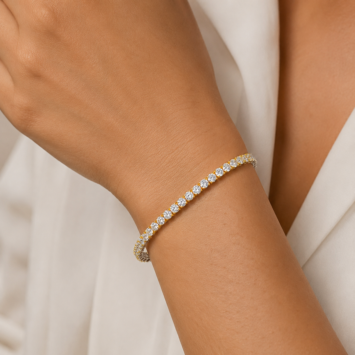 4.76 Ct. Round Cut Lab Grown Diamond Tennis Bracelet (EF/VVS-VS)