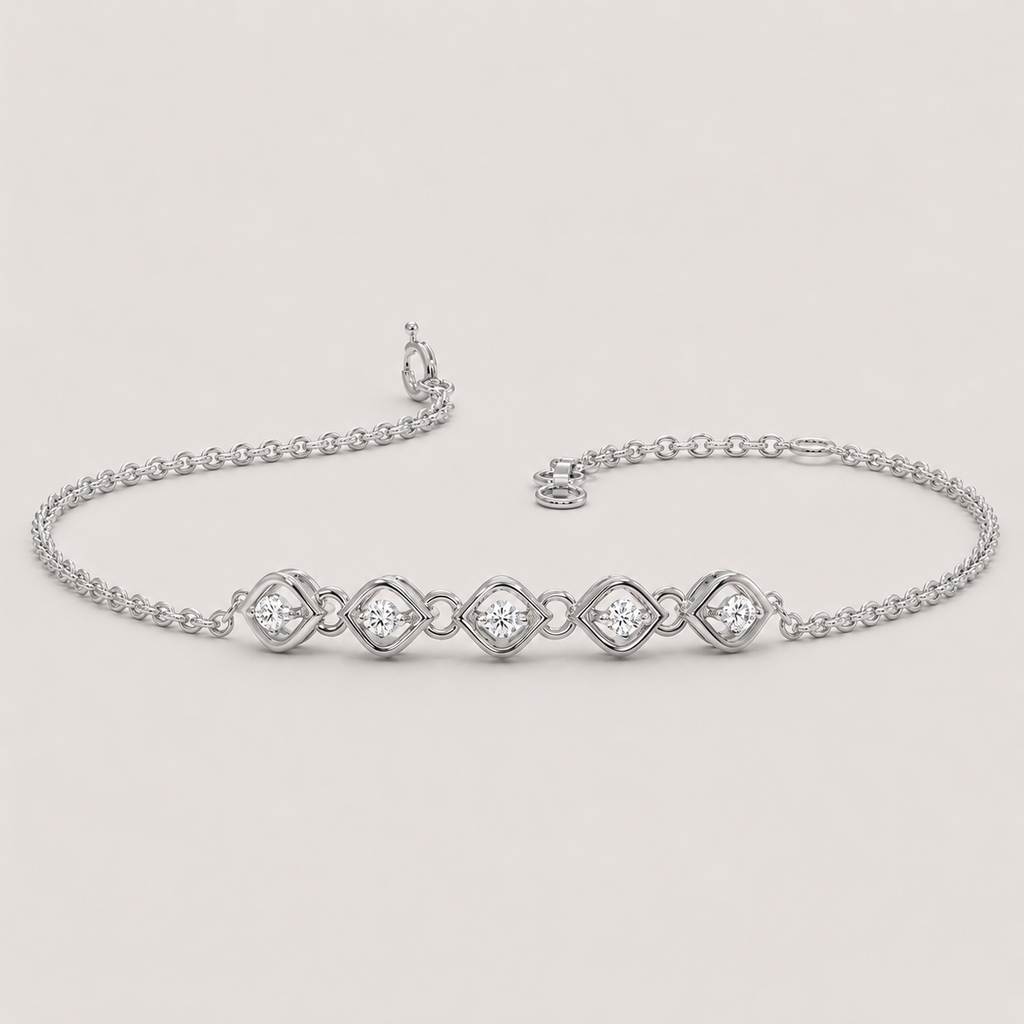 Lab Grown Diamond Round Cut Chain Bracelet 0.50 Ct. (EF-VS)