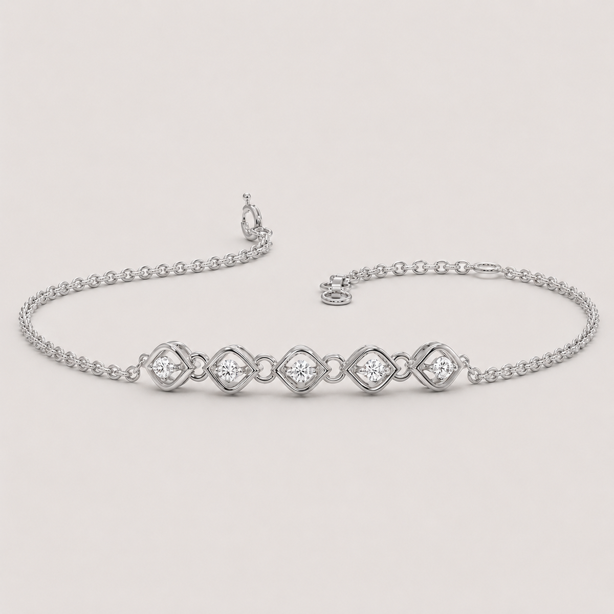 Lab Grown Diamond Round Cut Chain Bracelet 0.50 Ct. (EF-VS)