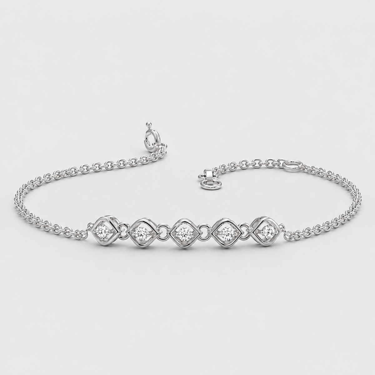 Lab Grown Diamond Round Cut Chain Bracelet 0.50 Ct. (EF/VVS-VS)