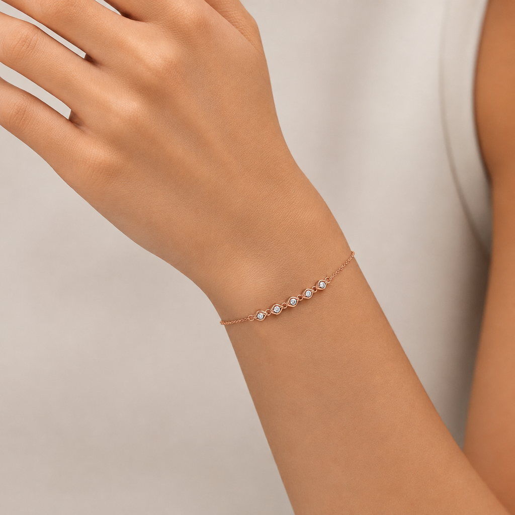 Lab Grown Diamond Round Cut Chain Bracelet 0.50 Ct. (EF-VS)