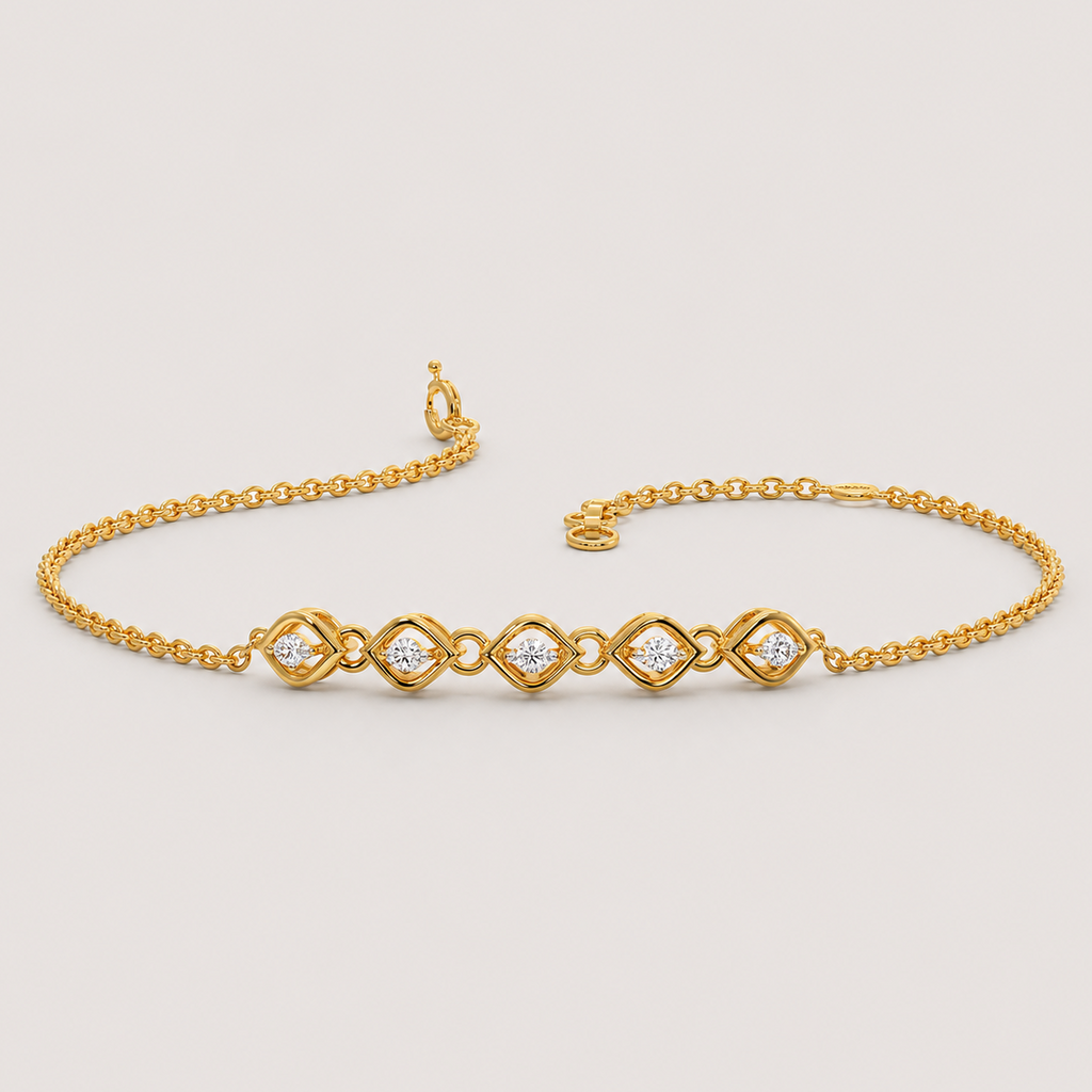 Lab Grown Diamond Round Cut Chain Bracelet 0.50 Ct. (EF-VS)