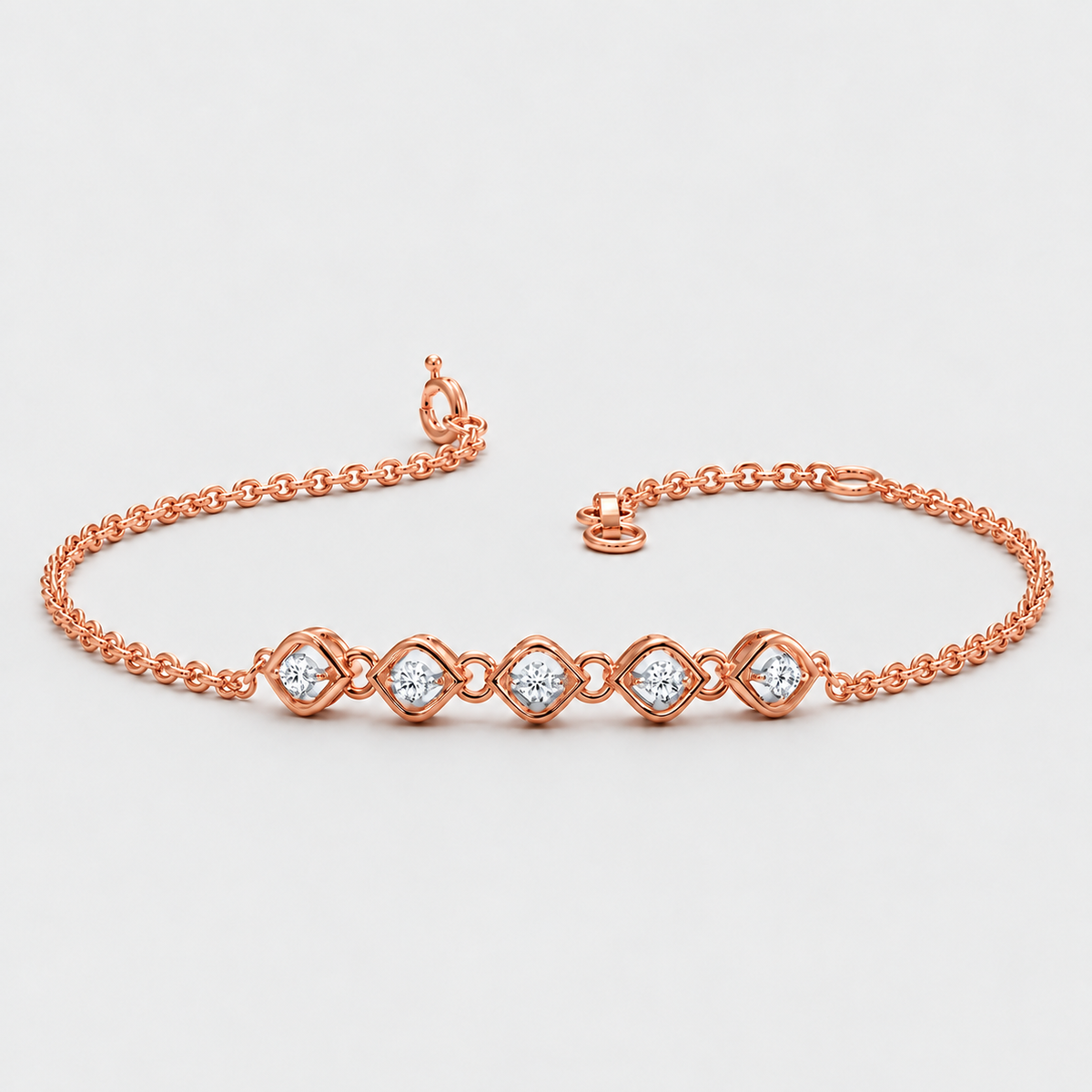 Lab Grown Diamond Round Cut Chain Bracelet 0.50 Ct. (EF/VVS-VS)