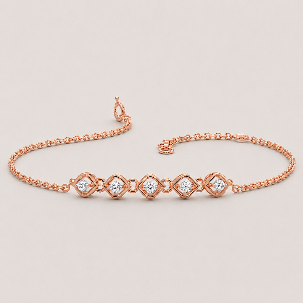 Lab Grown Diamond Round Cut Chain Bracelet 0.50 Ct. (EF-VS)