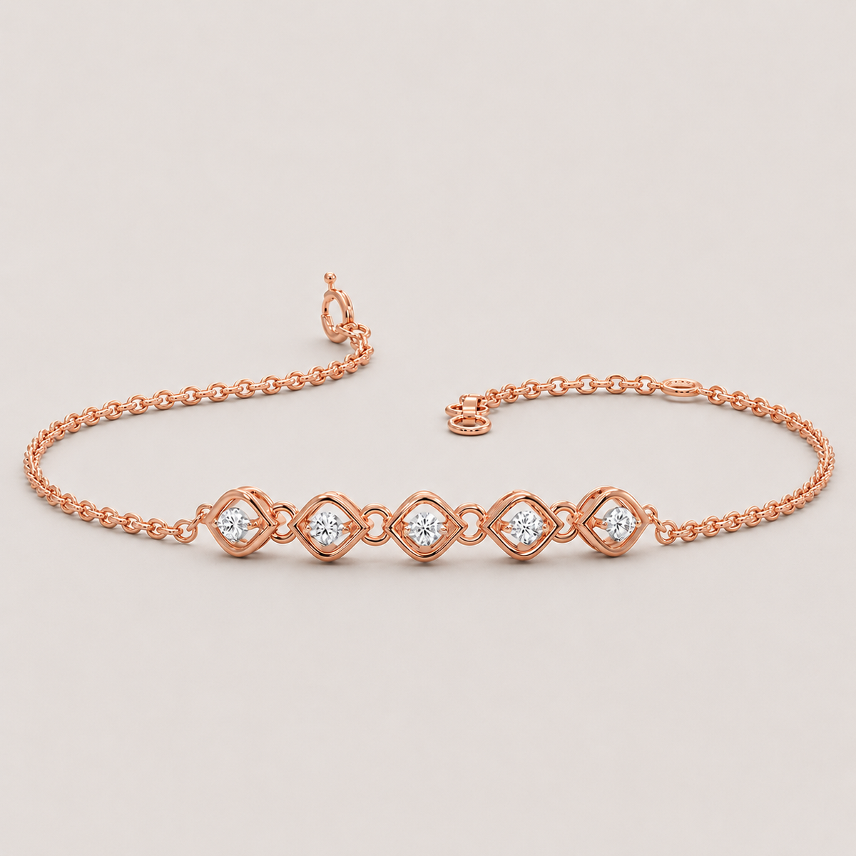 Lab Grown Diamond Round Cut Chain Bracelet 0.50 Ct. (EF-VS)