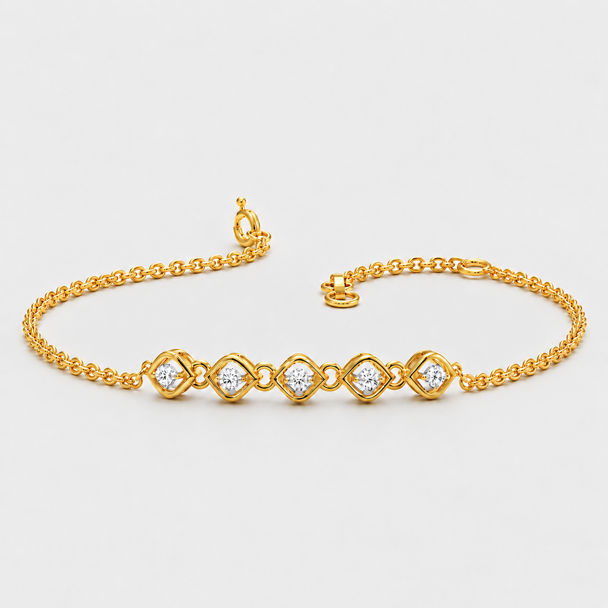 Lab Grown Diamond Round Cut Chain Bracelet 0.50 Ct. (EF/VVS-VS)