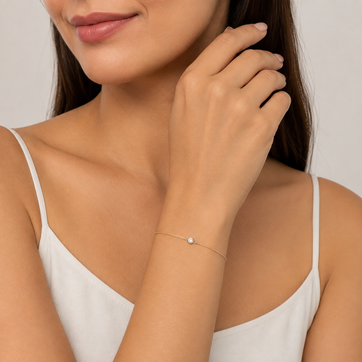 Lab Grown Diamond Round Cut Chain Bracelet 0.84 Ct. (EF-VS)