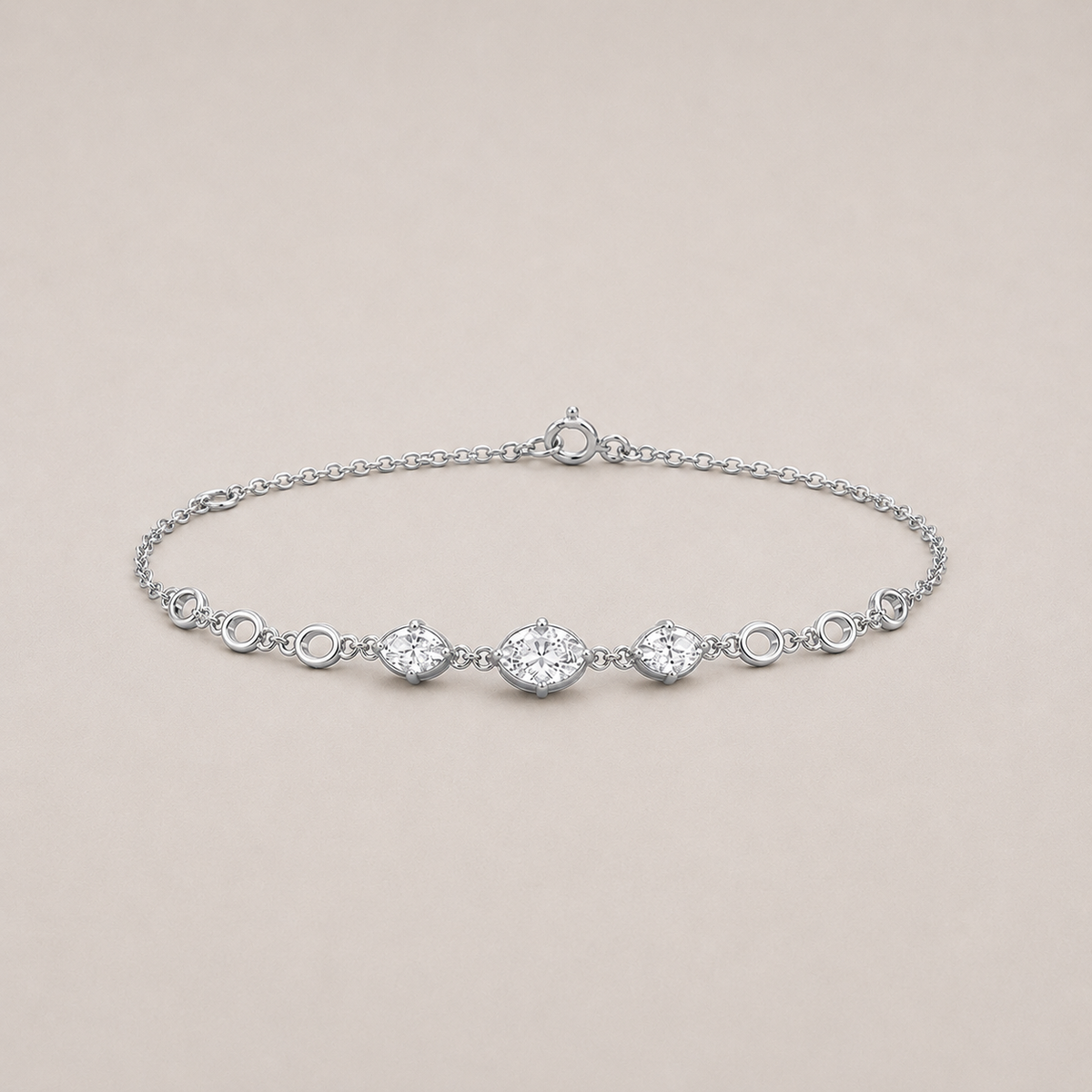 Lab Grown Diamond Oval Cut Chain Bracelet 0.75 Ct. (EF-VS)