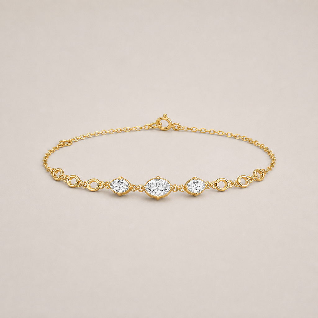 Lab Grown Diamond Oval Cut Chain Bracelet 0.75 Ct. (EF-VS)