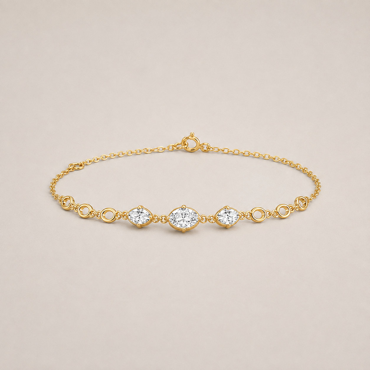 Lab Grown Diamond Oval Cut Chain Bracelet 0.75 Ct. (EF-VS)