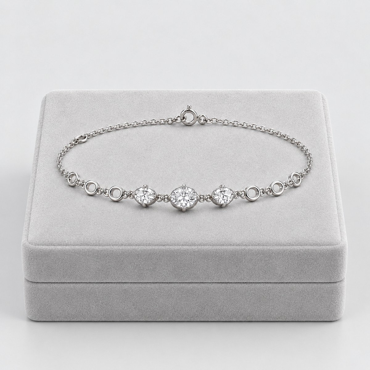 Lab Grown Diamond Oval Cut Chain Bracelet 0.75 Ct. (EF/VVS-VS)