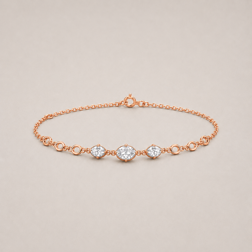 Lab Grown Diamond Oval Cut Chain Bracelet 0.75 Ct. (EF-VS)