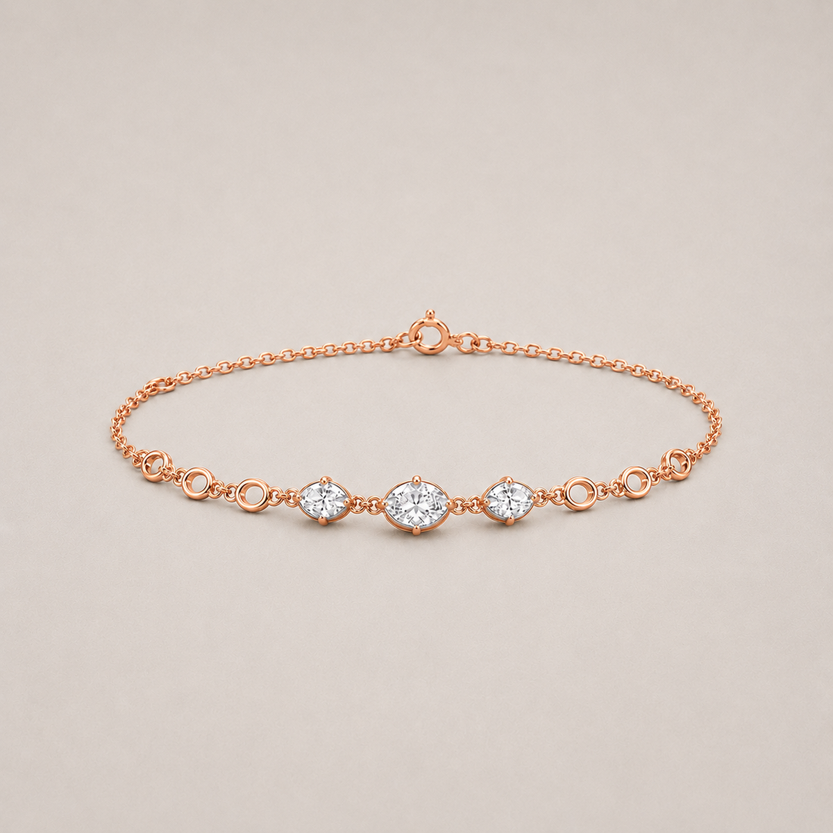 Lab Grown Diamond Oval Cut Chain Bracelet 0.75 Ct. (EF-VS)