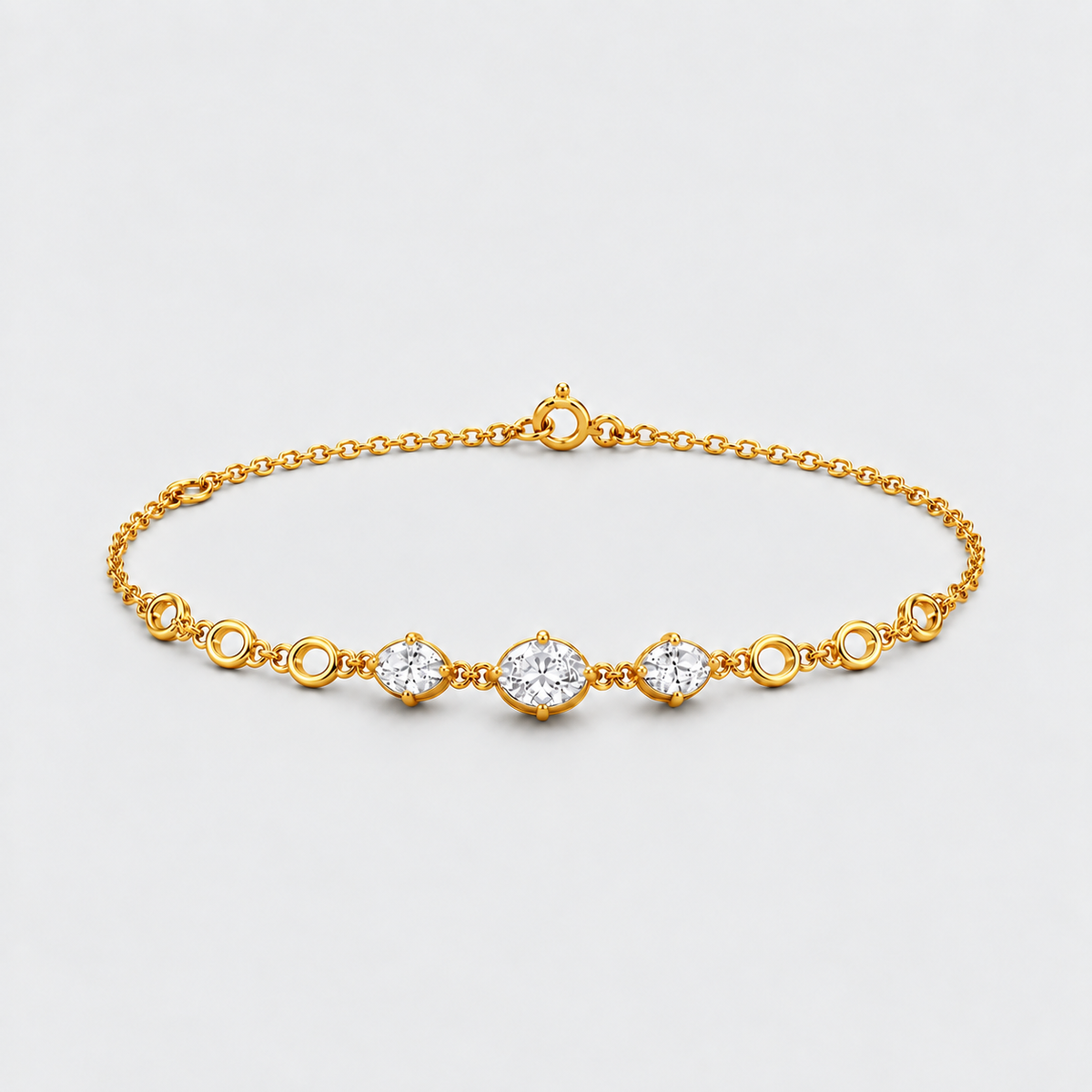 Lab Grown Diamond Oval Cut Chain Bracelet 0.75 Ct. (EF/VVS-VS)
