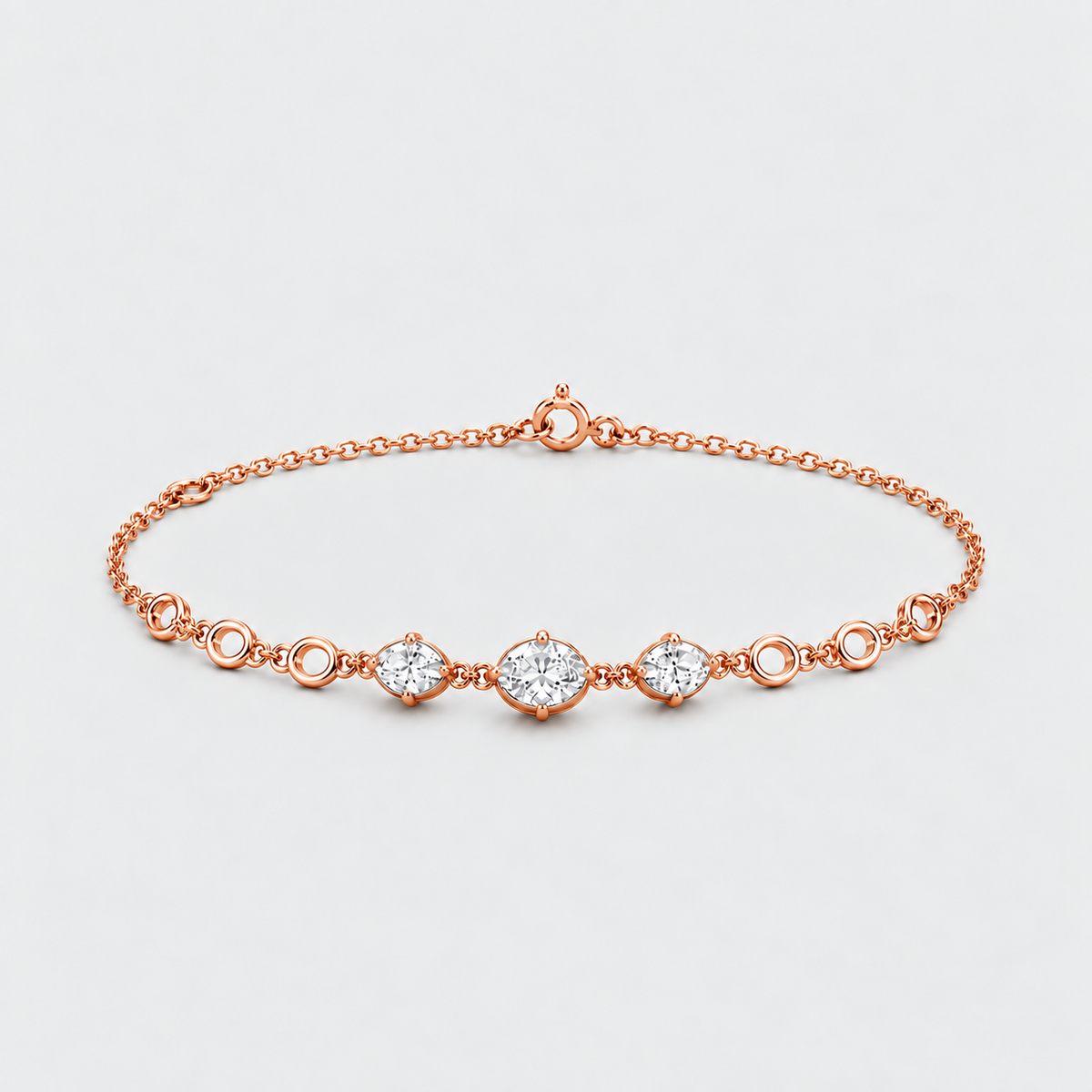 Lab Grown Diamond Oval Cut Chain Bracelet 0.75 Ct. (EF/VVS-VS)