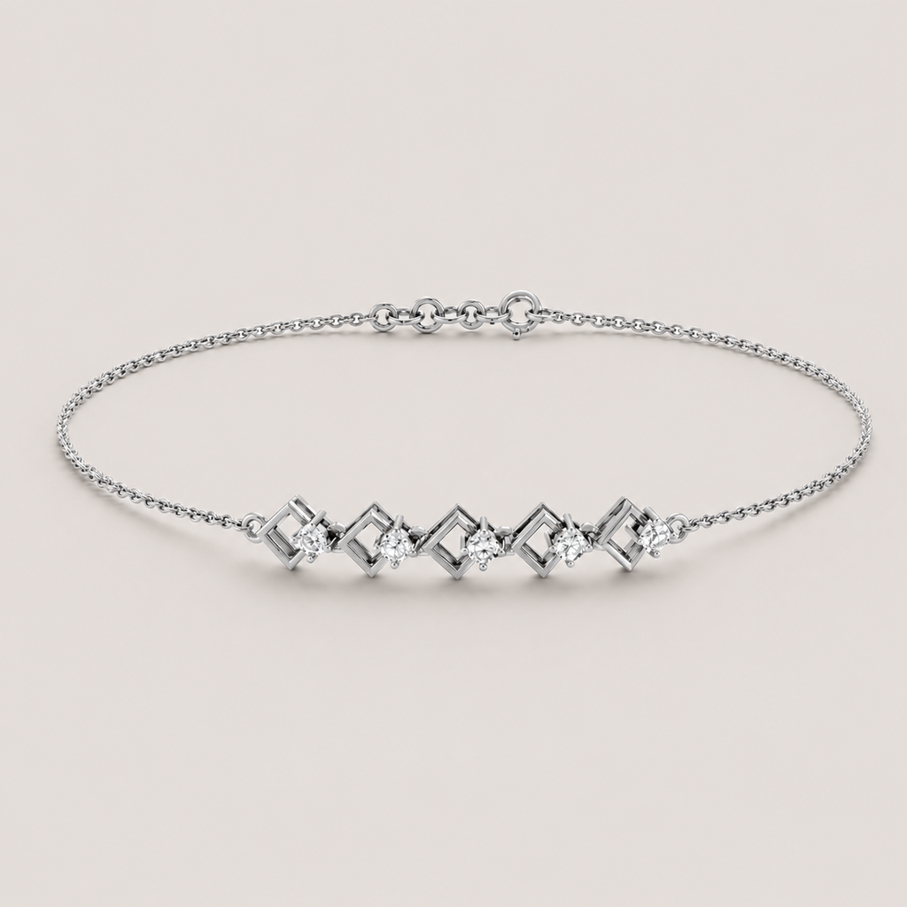 Lab Grown Diamond Round Cut Chain Bracelet 0.40 Ct. (EF-VS)