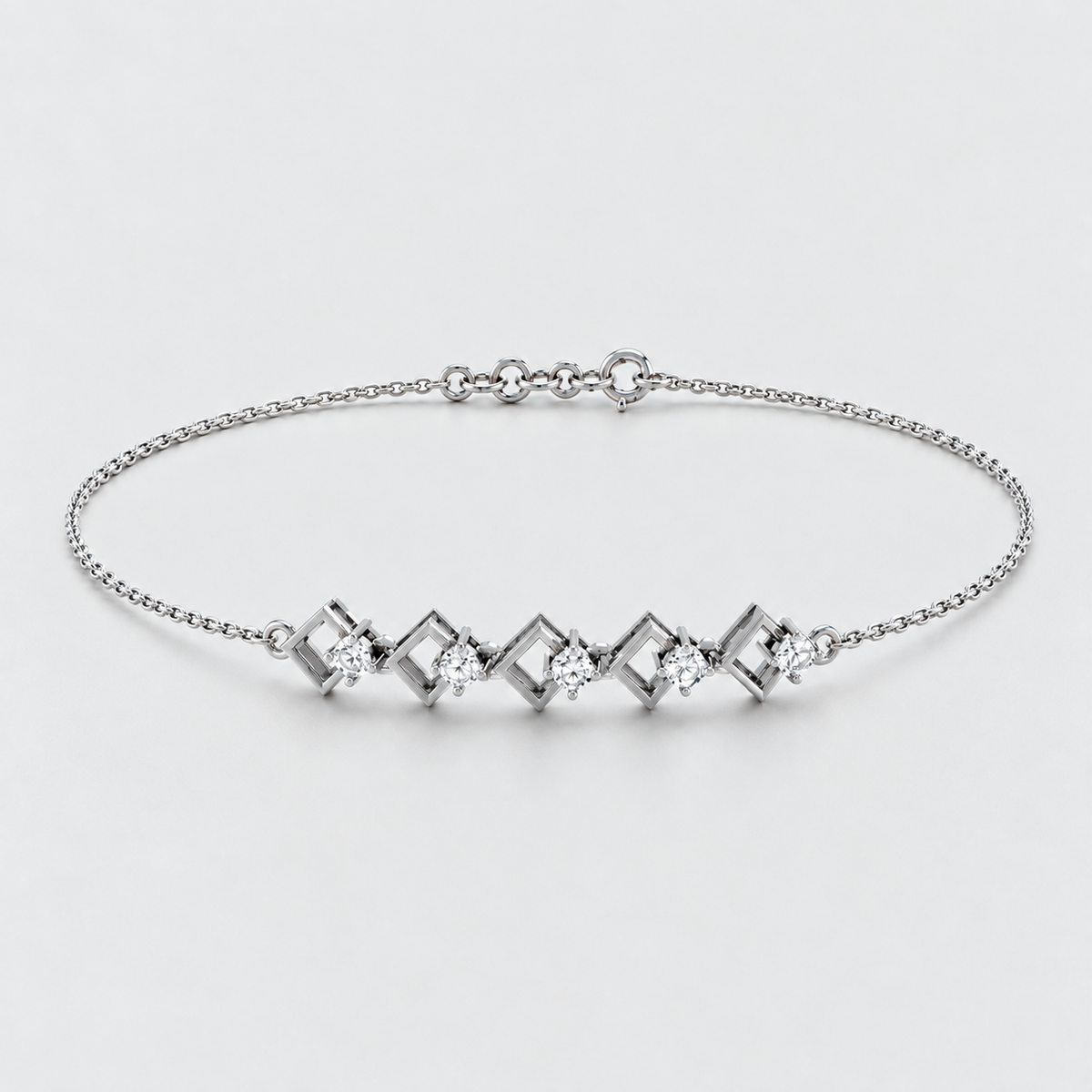 Lab Grown Diamond Round Cut Chain Bracelet 0.40 Ct. (EF/VVS-VS)