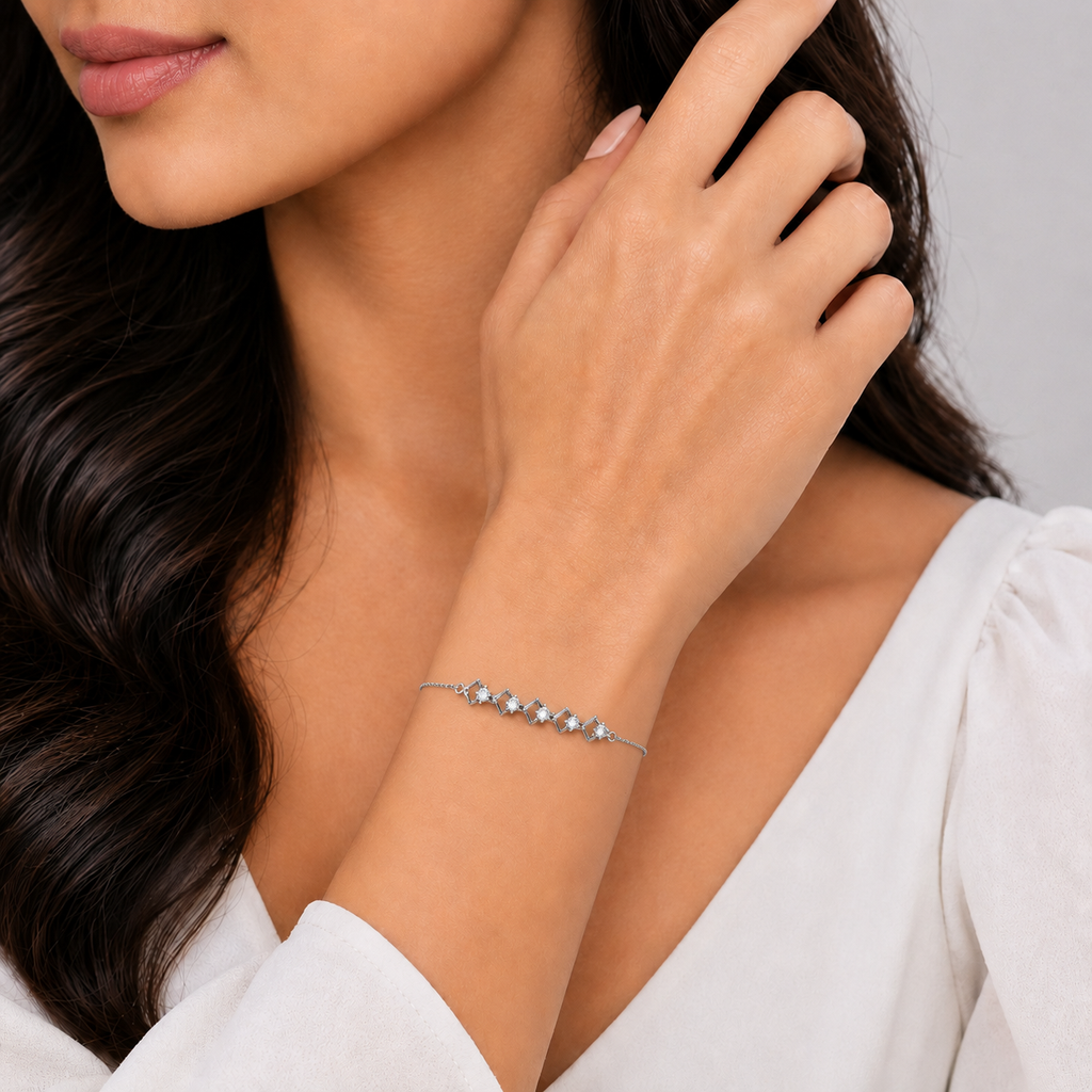 Lab Grown Diamond Round Cut Chain Bracelet 0.40 Ct. (EF-VS)