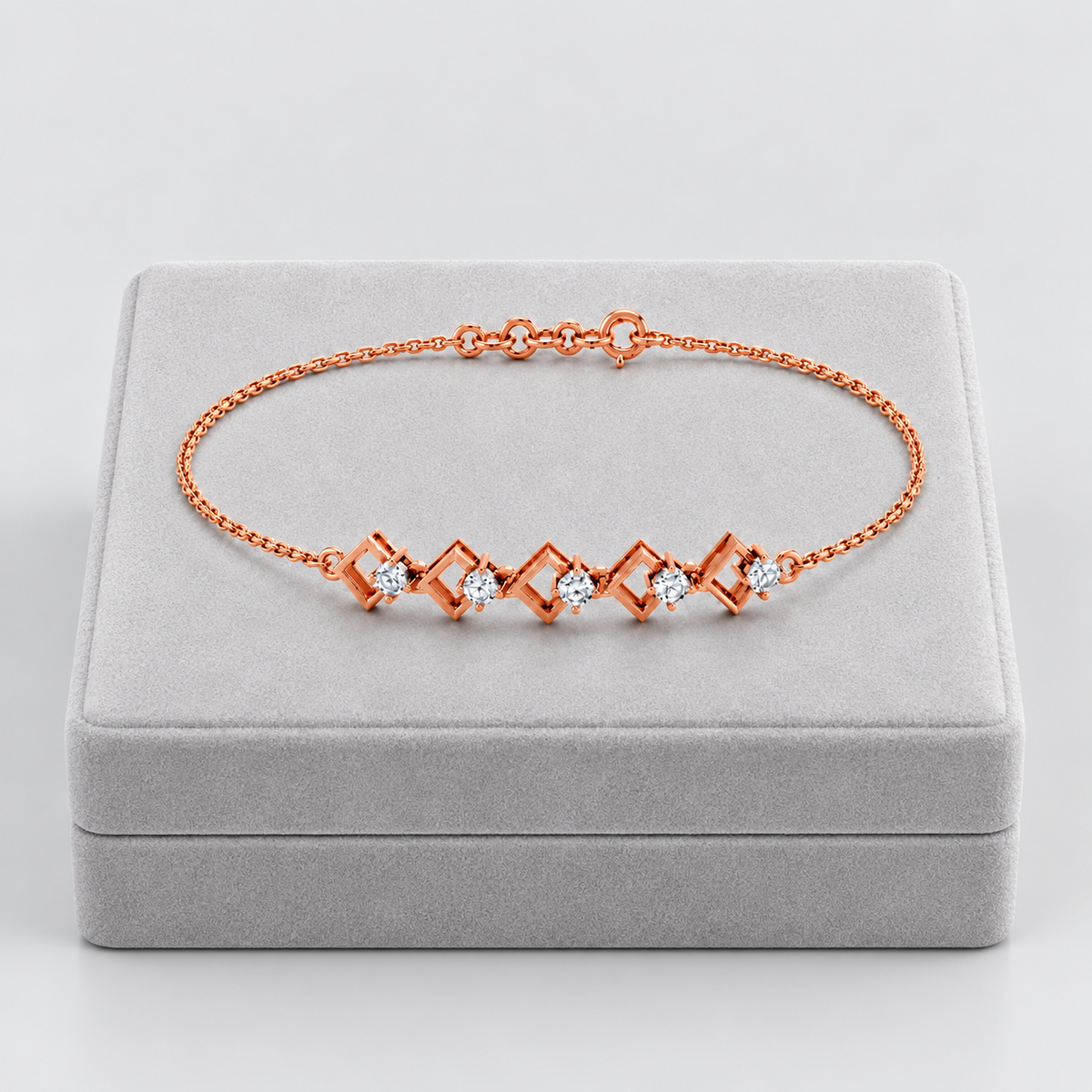 Lab Grown Diamond Round Cut Chain Bracelet 0.40 Ct. (EF/VVS-VS)