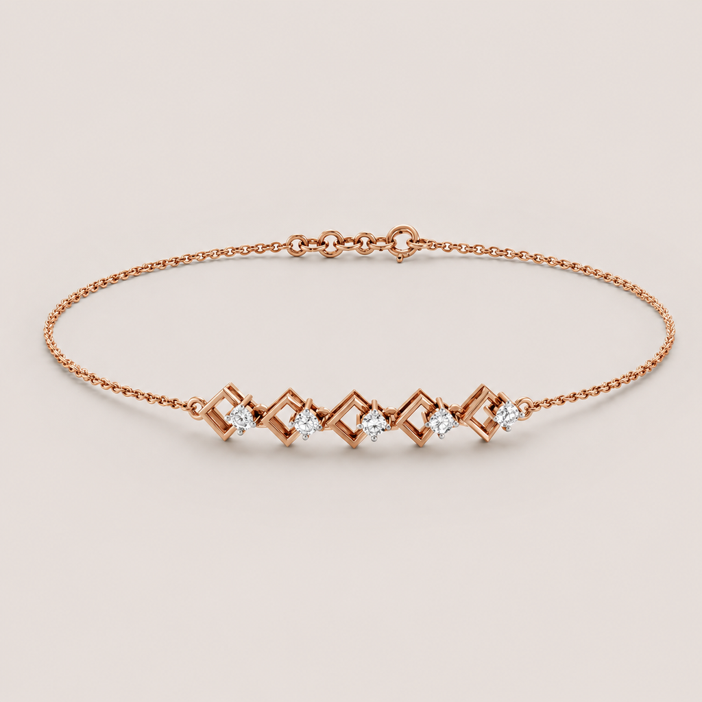 Lab Grown Diamond Round Cut Chain Bracelet 0.40 Ct. (EF-VS)