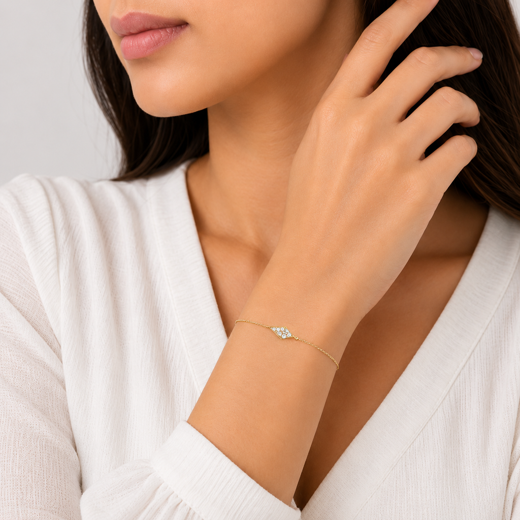 Lab Grown Diamond Chain Bracelet Round-Cut 0.21 Ct. (EF-VS)