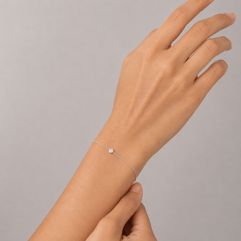 Lab Grown Diamond Chain Bracelet Round-Cut 0.17 Ct. (EF-VS)