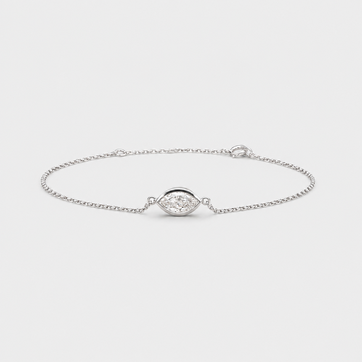 1 Ct. Lab Grown Diamond Marquise Cut Chain Bracelet (EF-VS)