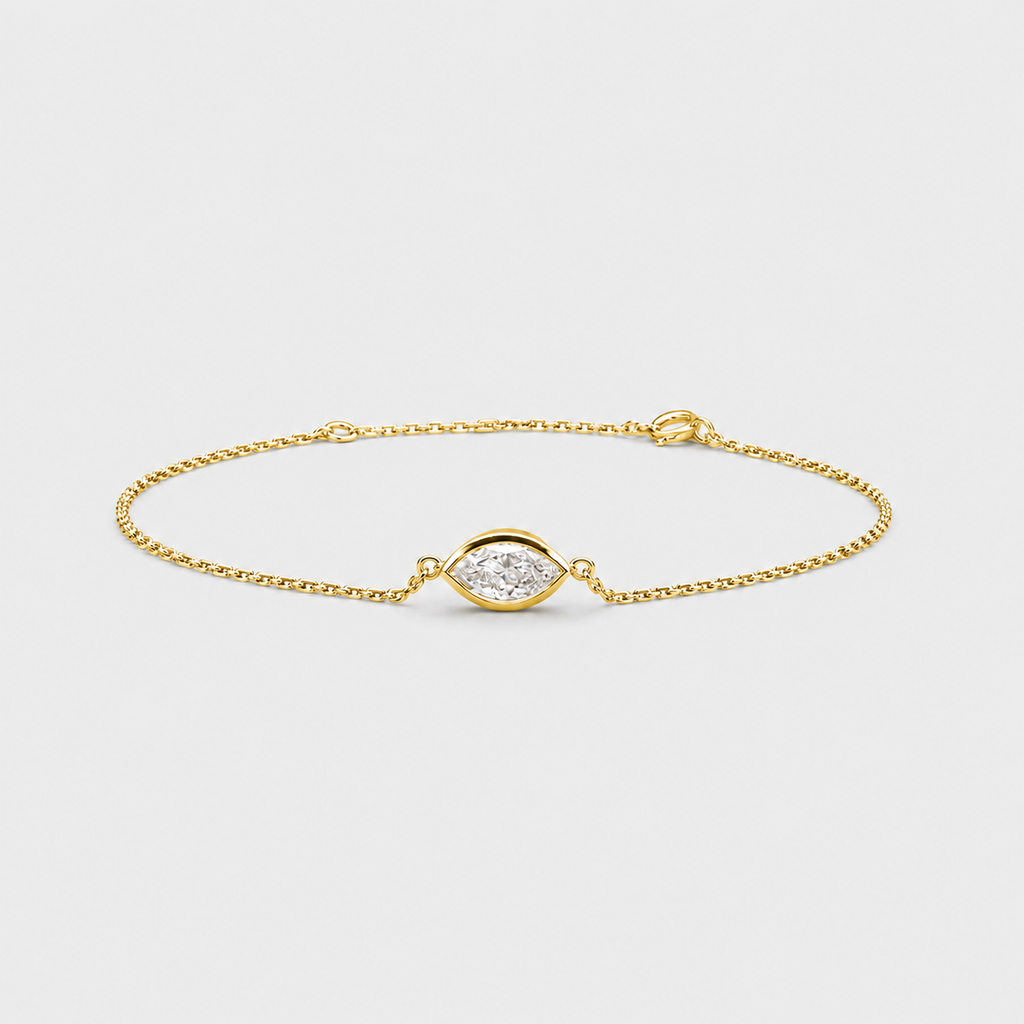 1 Ct. Lab Grown Diamond Marquise Cut Chain Bracelet (EF-VS)
