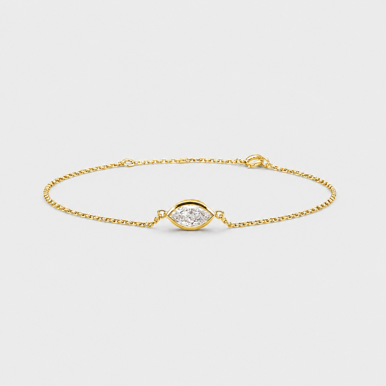 1 Ct. Lab Grown Diamond Marquise Cut Chain Bracelet (EF-VS)